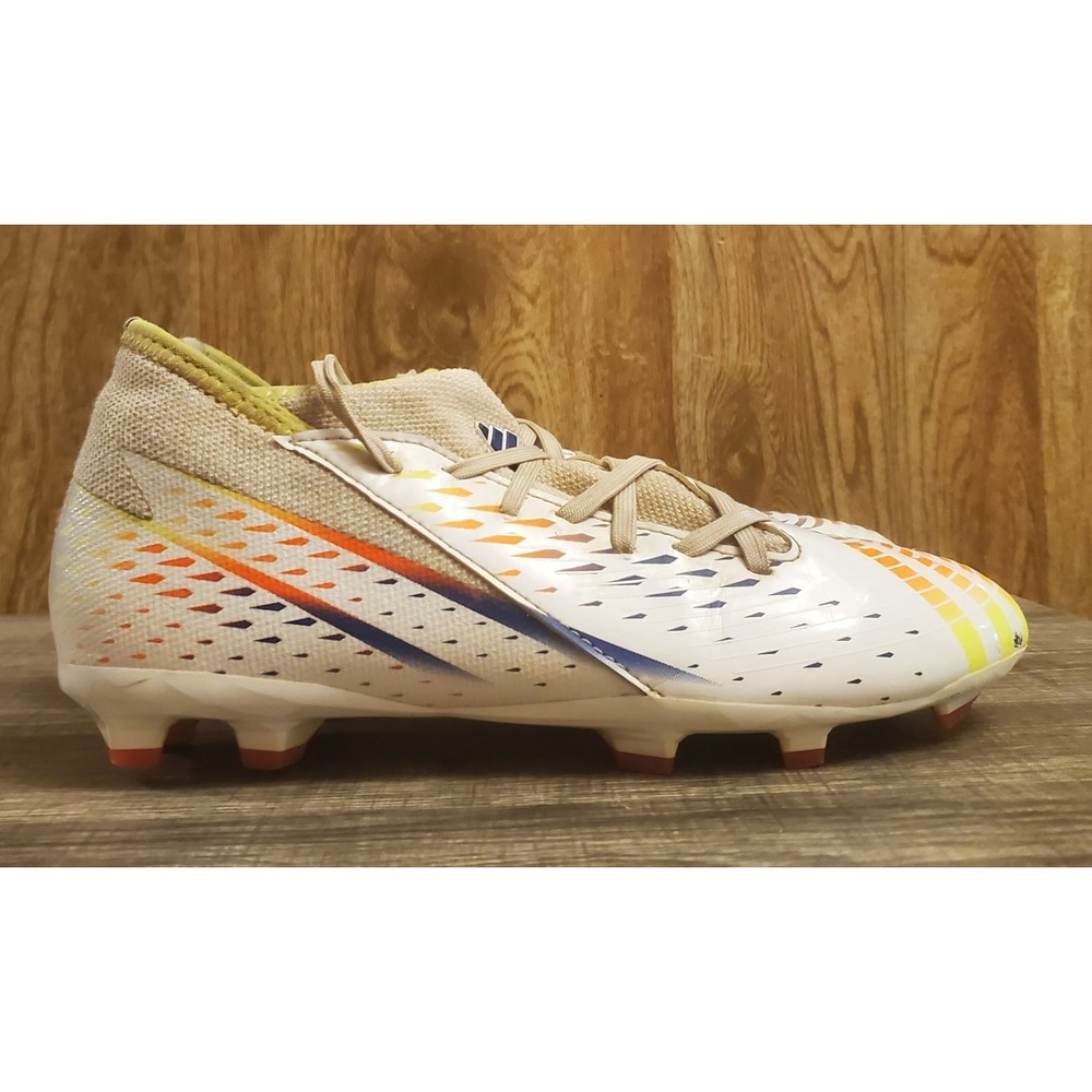 Adidas Predator Edge.3 FG 3 Lace Up Soccer Cleats Youth Size 5 White